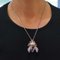 14 Karat Rose Gold Silver Amethyst Coral Emeralds Diamonds Pendant Necklace, Image 6