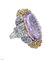 14 Karat White and Rose Gold Amethyst Tsavorite Lolite Peridots Diamonds Ring, Image 2