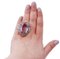 14 Karat White and Rose Gold Amethyst Tsavorite Lolite Peridots Diamonds Ring 4