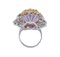 14 Karat White and Rose Gold Amethyst Tsavorite Lolite Peridots Diamonds Ring, Image 3