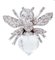 14 Karat White Gold Sapphires Diamonds Rock Crystal Fly Earrings, Set of 2 3