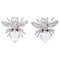 Boucles d'Oreilles Mouche en Or Blanc 14 Carats Saphirs Diamants, Set de 2 1