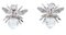 Boucles d'Oreilles Mouche en Or Blanc 14 Carats Saphirs Diamants, Set de 2 2