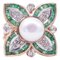 Retrò Emeralds Diamonds Pearl Rose Gold & Silver Ring 1