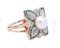 Retrò Emeralds Diamonds Pearl Rose Gold & Silver Ring 2