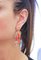 14 Karat White Gold Coral Diamonds Blue Sapphires Pearls Dangle Earrings, Set of 2, Image 4