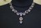 14 Karat Rose Gold & Silver Amethysts Diamonds Necklace, Image 7