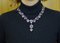 14 Karat Rose Gold & Silver Amethysts Diamonds Necklace, Image 6