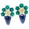 Sapphires Green Agate Yellow Stone Diamonds & Platinum Earrings, Set of 2 1