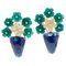 Sapphires Green Agate Yellow Stone Diamonds & Platinum Earrings, Set of 2, Image 1