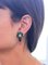 Boucles d'Oreilles Saphirs Agate Verte, Diamants et Platine, Set de 2 5