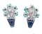 Sapphires Green Agate Yellow Stone Diamonds & Platinum Earrings, Set of 2 3