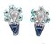 Sapphires Green Agate Yellow Stone Diamonds & Platinum Earrings, Set of 2, Image 3