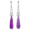 Hydrothermal Amethysts, Diamonds & Platinum Dangle Earrings, Set of 2, Image 1