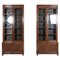 Slim English Glazed Bookcases in Oak, Set of 2 1