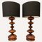 Brazilian Root Wood Turned Large Table Lamps, 1960s, Set of 2 4