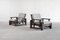 Constructivist Armchairs in Bouclé & Solid Wengé, 1960s, Set of 2 1