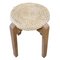 Midcentury Scandinavian Pine Rope Rush Stool, Image 1