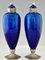 Art Deco Vases in Blue Ceramic and Bronze by Paul Milet for Sèvres, 1925, Set of 2 2