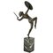 Art Déco Skulptur einer nackten Dolch-Tänzerin aus Bronze von Pierre Le Faguays, 1930er 1