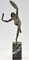 Art Déco Skulptur einer nackten Dolch-Tänzerin aus Bronze von Pierre Le Faguays, 1930er 3