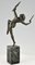Art Déco Skulptur einer nackten Dolch-Tänzerin aus Bronze von Pierre Le Faguays, 1930er 7