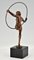 Art Deco Bronze Nude Hoop Dancer by Marcel Bouraine, France, 1930s, Image 8