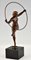 Art Deco Bronze Nude Hoop Dancer by Marcel Bouraine, France, 1930s 5