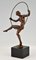 Art Deco Bronze Nude Hoop Dancer by Marcel Bouraine, France, 1930s 2