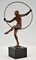 Art Deco Bronze Nude Hoop Dancer by Marcel Bouraine, France, 1930s 3