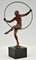 Art Deco Bronze Nude Hoop Dancer by Marcel Bouraine, France, 1930s, Image 3