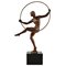 Art Deco Bronze Nude Hoop Dancer by Marcel Bouraine, France, 1930s 1