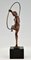 Art Deco Bronze Nude Hoop Dancer by Marcel Bouraine, France, 1930s 7