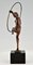 Art Deco Bronze Nude Hoop Dancer by Marcel Bouraine, France, 1930s, Image 7