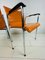 Niederländische Stühle aus Orange Leder mit Chrom Gestellen, 2er Set 4