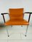 Niederländische Stühle aus Orange Leder mit Chrom Gestellen, 2er Set 14