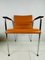 Niederländische Stühle aus Orange Leder mit Chrom Gestellen, 2er Set 13