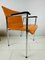 Dutch Chairs in Orange Leather with Chrome Frames, Set of 2 12