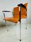 Niederländische Stühle aus Orange Leder mit Chrom Gestellen, 2er Set 15