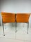 Dutch Chairs in Orange Leather with Chrome Frames, Set of 2 5