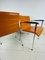 Dutch Chairs in Orange Leather with Chrome Frames, Set of 2 3