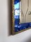 Extra Large Italian Blue Glass & Gilt Wrought Iron Mirror by Pier Luigi Colli, 1960s, Image 6