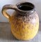 German Fat Lava Style Ceramic Handle Jug or Vase with Yellow, Brown & Black Gradient Glaze, 1970s 1