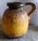 German Fat Lava Style Ceramic Handle Jug or Vase with Yellow, Brown & Black Gradient Glaze, 1970s 2