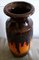 German Fat Lava Style Ceramic Vase with Gradient Glaze in Orange, Brown and Black from Scheurich, 1970s 2