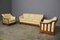 Wood Sofa & Armchairs from Mobil Girgi, 1970s, Set of 3 2