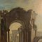 Artista di scuola napoletana, Capriccio architettonico con figure, XVIII secolo, Olio su tela, Incorniciato, Immagine 4