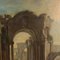 Neapolitan School Artist, Architectural Capriccio with Figures, 18th Century, Oil on Canvas, Framed 4