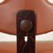 Silla de madera con relleno de cuero rojo burdeos, Imagen 7