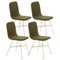 Pine Tria Gold Upholstered Dining Chairs by Colé Italia, Set of 4, Image 1